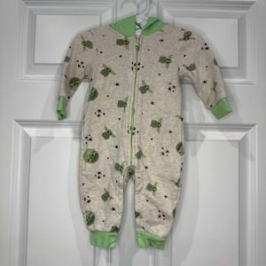 Star Wars Baby Yoda Zip-Up Sleeper Pajamas Jumpsuit Size 3-6‎ Months